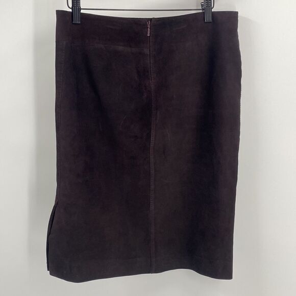 Vintage Gucci Suede Leather Knee Length Skirt Size 8 IT 44 - Picture 2 of 8